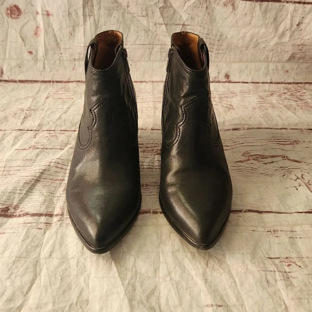 Frye Reina Leather Western Ankle Bootie Size 9.5